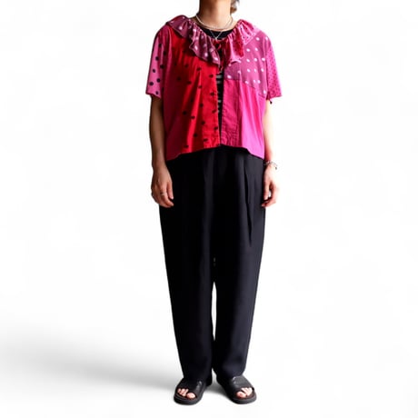 TIGRE BROCANTE (ティグルブロカンテ)/Re dot T-shirt mix Frill tie cardigan/pink