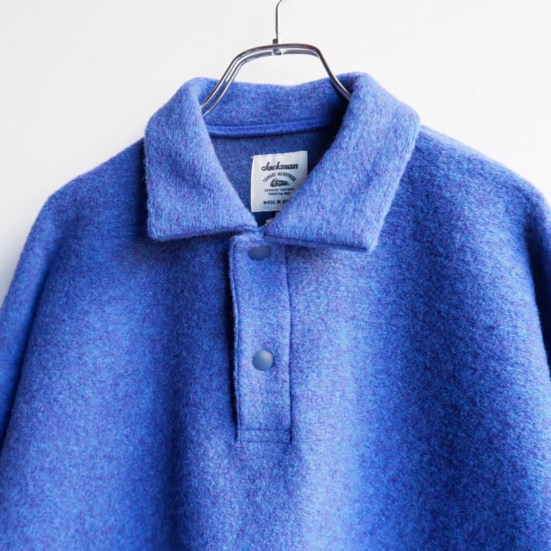 Jackman(ジャックマン）/Wool HIMO Polo/466:Blue Mix | T