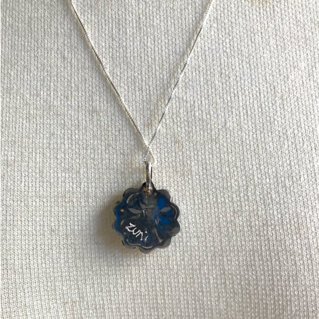INDIAN JEWELRY /Zuni silver Sanface necklace/shell