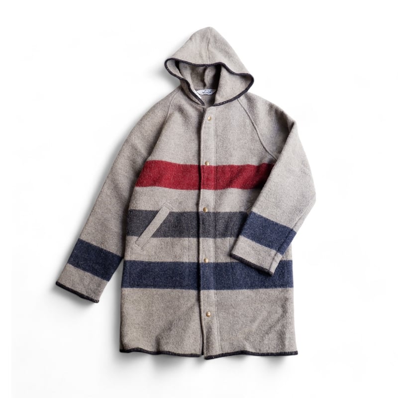 OLD/VINTAGE】70〜80s WoolRich マルチボーダー/メルトンウール/ブラ