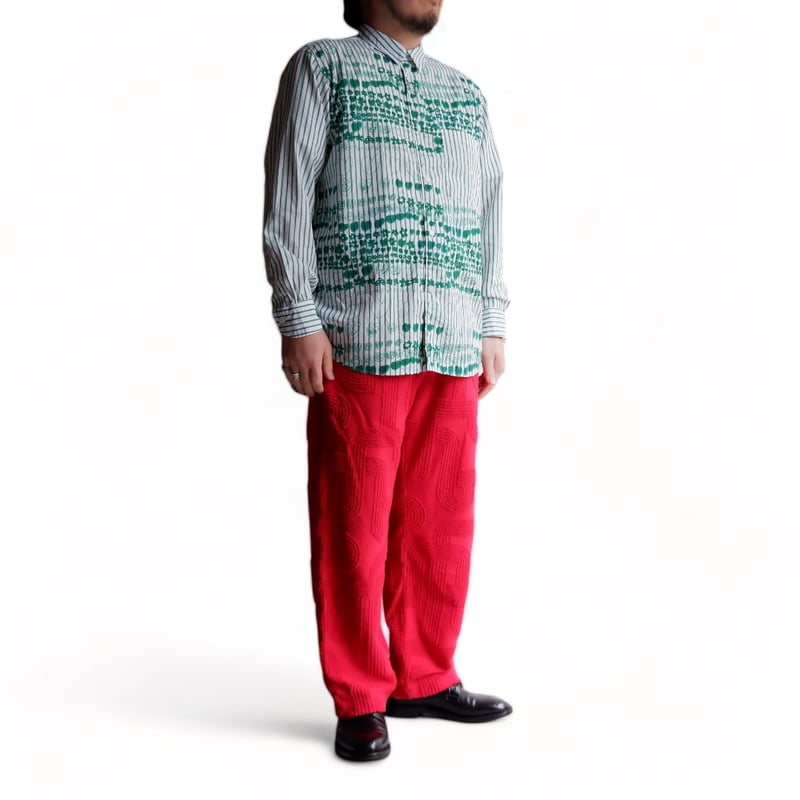 BRU NA BOINNE(ブルーナボイン) ストライプルーラブーラシャツ