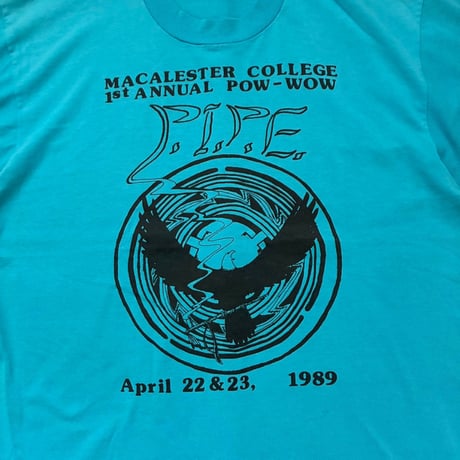 【From USA】old/vintage 「1989s MACALESTER COLLEGE 」 Print Tee / used / 古着