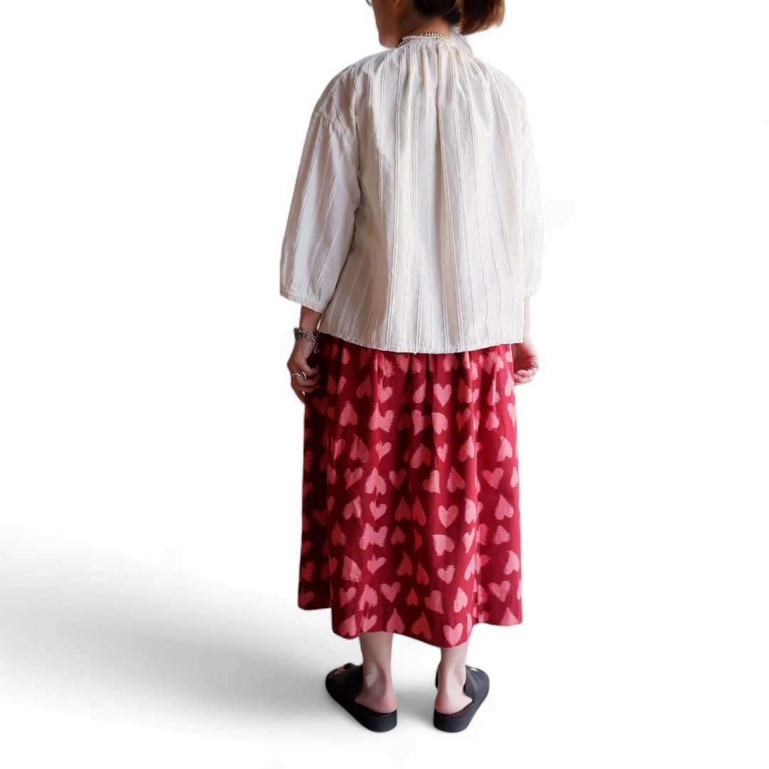 ティグルブロカンテ ハートフルイカット フィセルロングスカート 久留米絣 TIGRE BROCANTE(ティグルブロカンテ）/ハートフルイカット