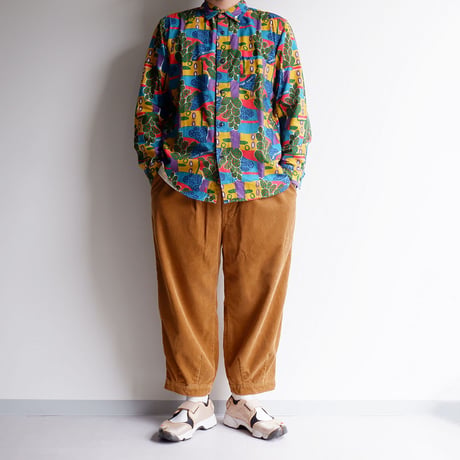 TIGRE BROCANTE (ティグルブロカンテ)/メキシコネルレギュラー長袖シャツ/グリーン
