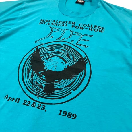 【From USA】old/vintage 「1989s MACALESTER COLLEGE 」 Print Tee / used / 古着