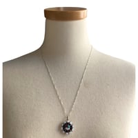 INDIAN JEWELRY /Zuni silver Sanface necklace/shell