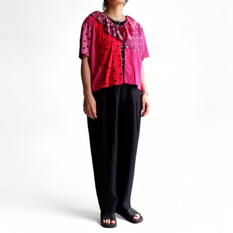 TIGRE BROCANTE (ティグルブロカンテ)/Re dot T-shirt mix Frill tie cardigan/pink