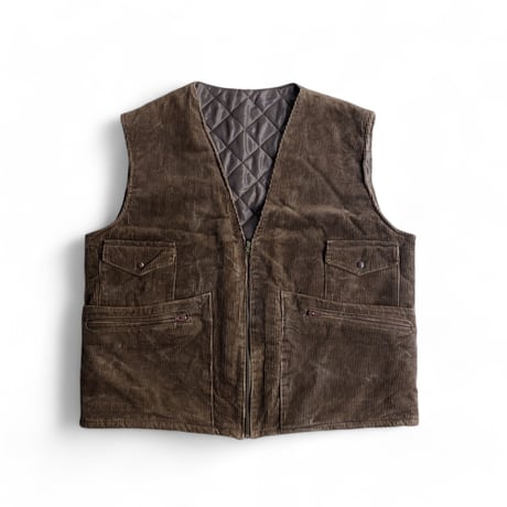 【OLD/VINTAGE】old hunting design corduroy vest /brown