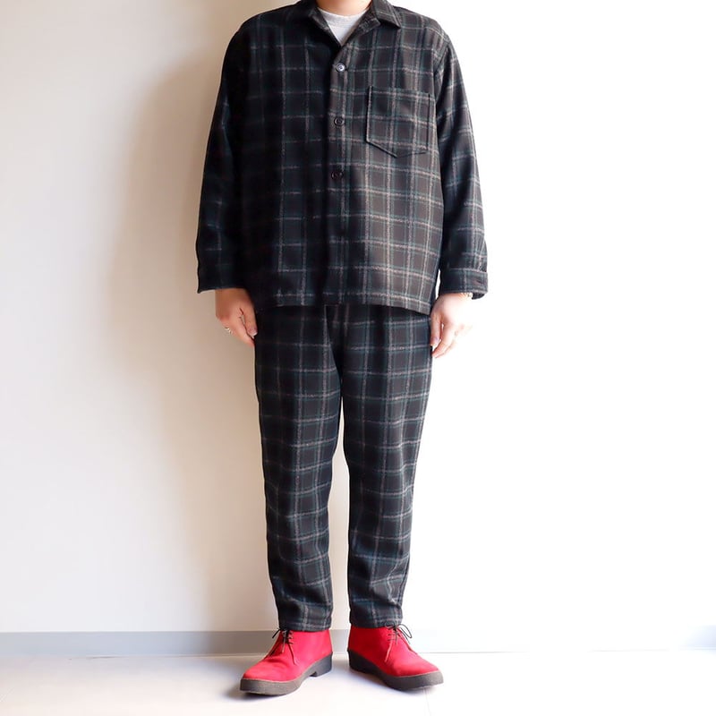 weac.（ウィーク）/wool check coverall/グリーンチェック | TOR...