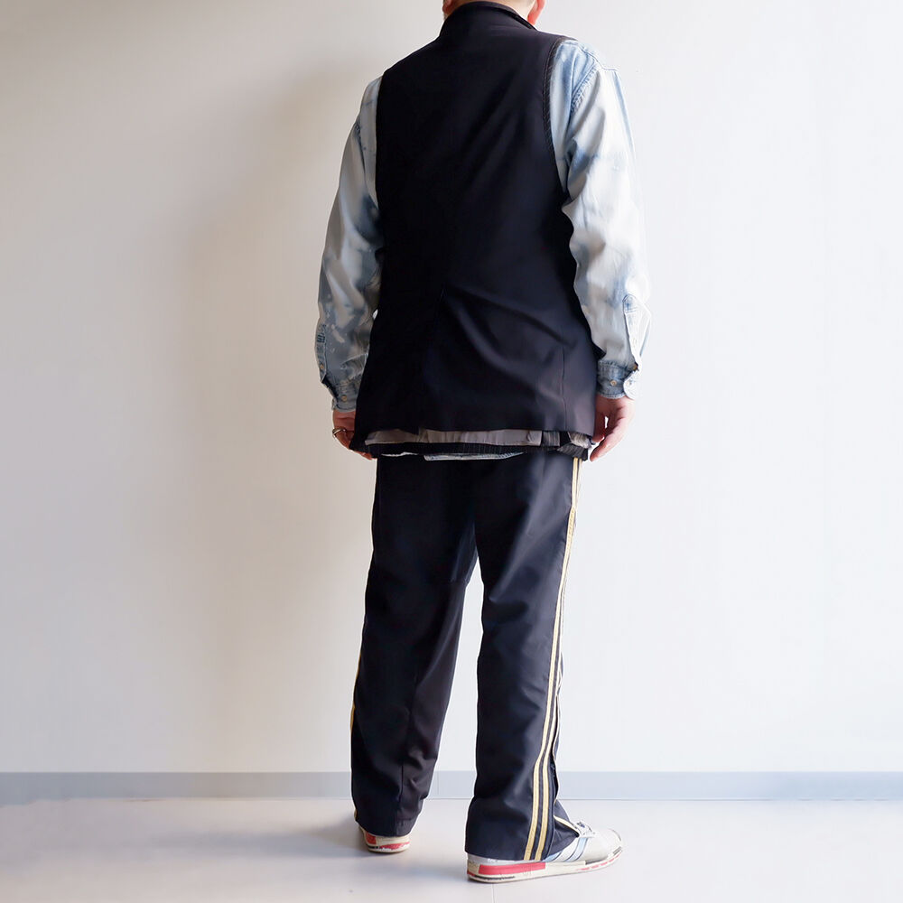 古着 リメイク shirt docking tailored vest 古着 リメイク shirt docking tailored vest