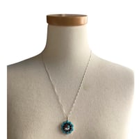 INDIAN JEWELRY /Zuni silver Sanface necklace/turquoise