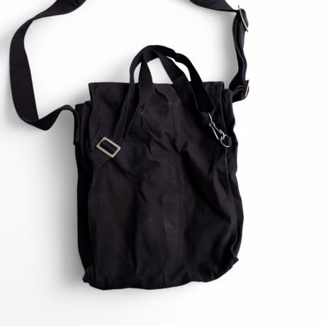 ARTE POVERA( アルテポーヴェラ)/1960年代 チェコ軍ショルダー Re黒染ハンドプリントBag/No2