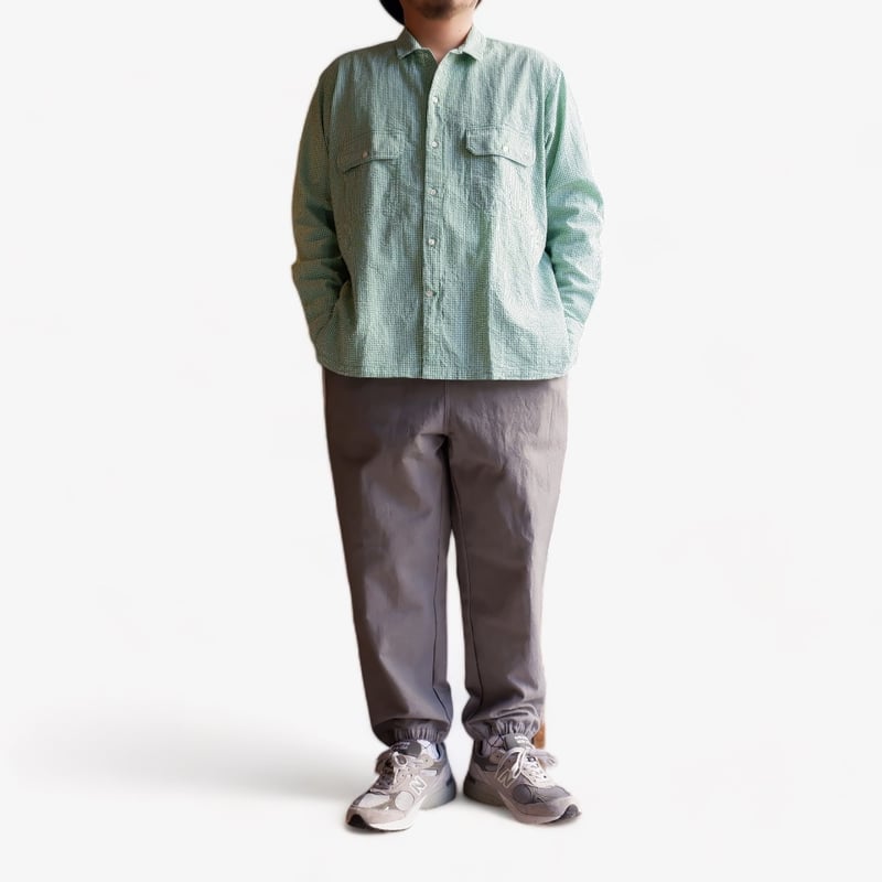 catta(カッタ)/W POCKET SHIRT-SUCKER GINGHAM /GREEN