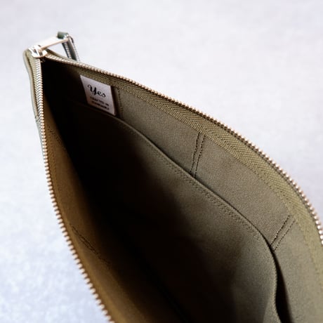 yes crafts/SQUARE POUCH-（L） / スクエア ポーチL/dark Green