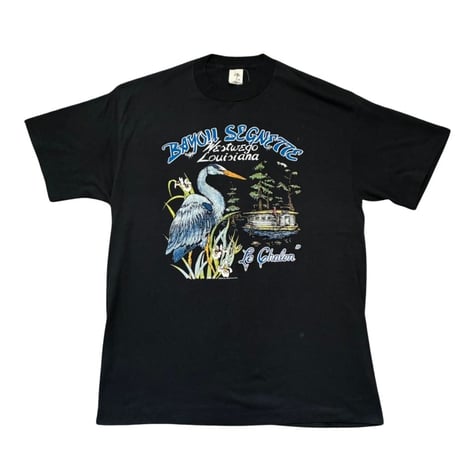 【From USA】old/vintage 1989s「BAYOU SEGNETTE」  Print Tee /used /古着