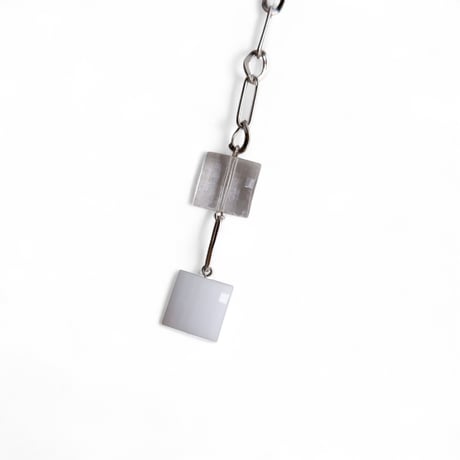 【NEW SELECT】cube & cube design silver necklace