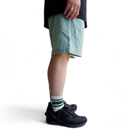 catta(カッタ)/BAGS EASY SHORT PANTS-SEERSUCKER GINGHAM/GREEN