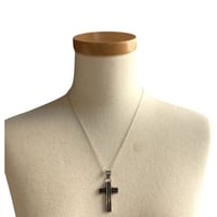 INDIAN JEWELRY / Navajo cross design silver necklace