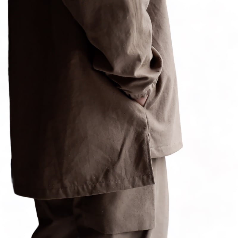 Jackman(ジャックマン）/Back Nep Coach Shirt/Sepia | TO 