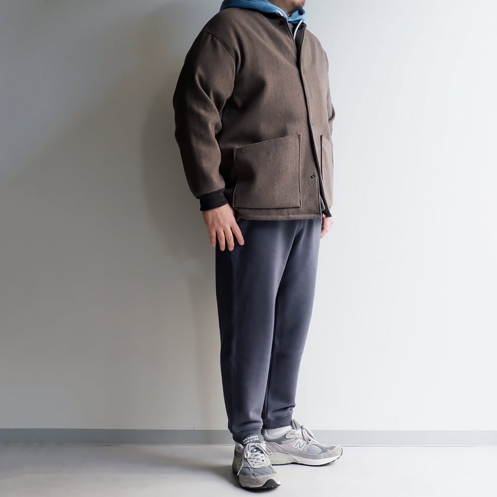 Jackman(ジャックマン）/Melton Award Jacket/Sepia | TOR