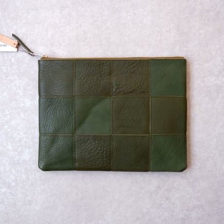 yes crafts/SQUARE POUCH-（L） / スクエア ポーチL/dark Green