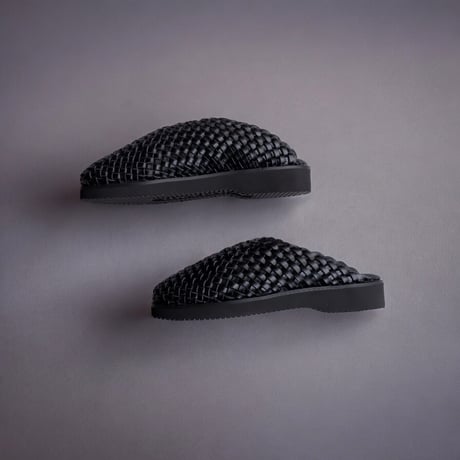 【夏サンダル】molle shoes(モールシューズ)/WOVEN LEATHER CROG/BLACK