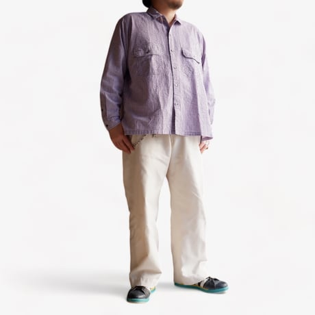 catta(カッタ)/W POCKET SHIRT-SUCKER GINGHAM/PURPLE