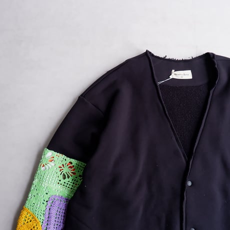 【size: 2】masterkey(マスターキー)/CROCHET-CARDIGAN/BLK