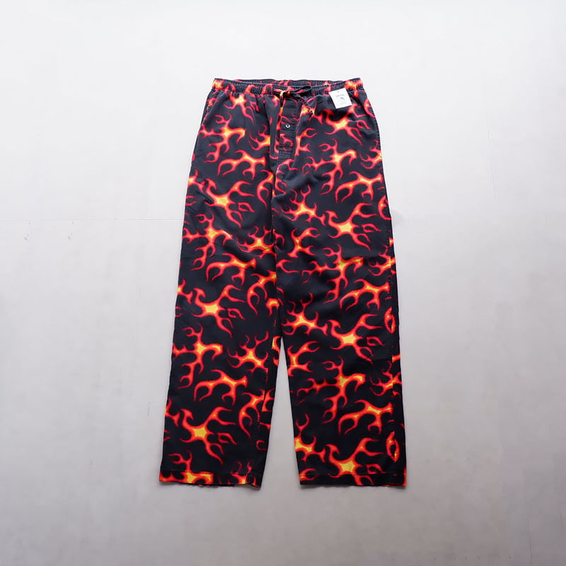 From USA】 fire-pattern-print easy pants/used |