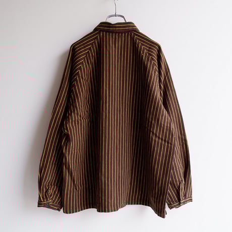 【最後の１着/SIZE:M】TIGRE BROCANTE (ティグルブロカンテ)/ビックマックストライプラグランシャツジャケット/ブラウン