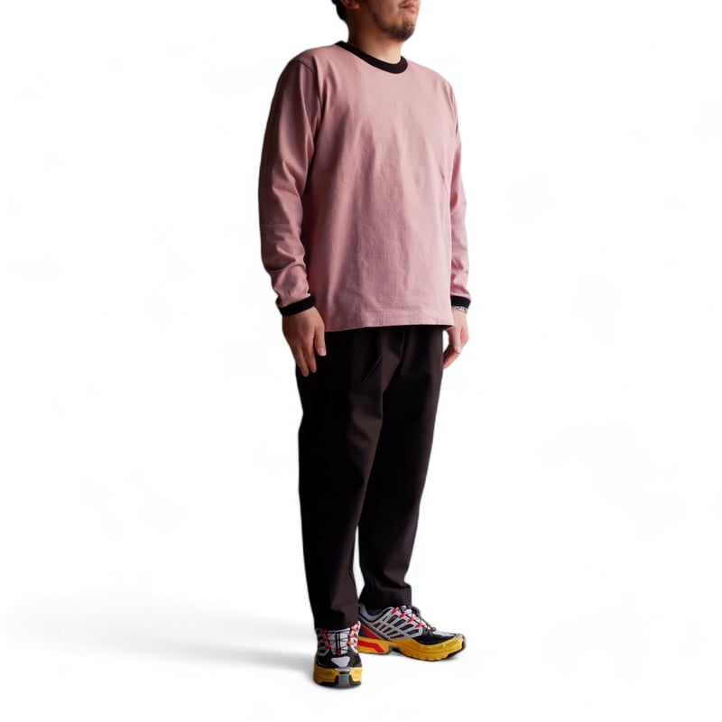 Jackman(ジャックマン）/Dotsume LS T-Shirt /Old Rose×Bl