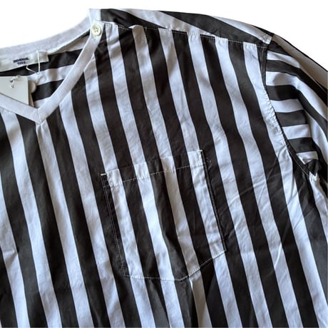 UNIVERSAL TISSU （ユニバーサルティシュ）/ワイドストライプ/コクーンRIB-SHIRT/ブラウンストライプ
