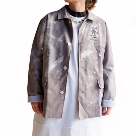 【39TORTOISE ORIGNAL 】ORIGNAL REMAKE/RAKUGAKI SPLASH JACKET/Gray