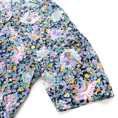 【SALE】5分袖半開ワンピース【80ローンサッカー・小花】56005N-24S