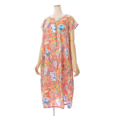 【SALE】フレンチVネックワンピース【80ローンサッカー・ハワイアン】53075N-25S
