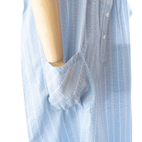 【SALE】6分袖ワンピース【綿100％・ストライプ】56751N-25S