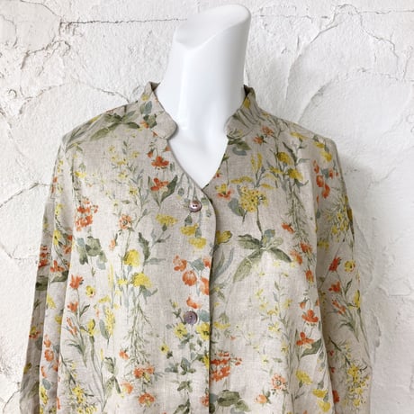 【SALE】スケッチ風ワンピース【麻100％】46620N-22S