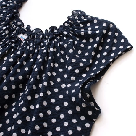【SALE】【`26春夏新作】シャーリングワンピース【サッカー水玉】53600N-26S