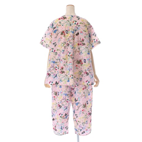 【SALE】【'26春夏新作】Vネックトップスパジャマ【60シルキーローンサッカー・スイートガーデン】33080P-26S