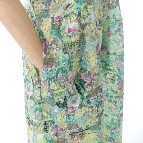 【SALE】【'26春夏新作】6分袖切り替えワンピース【80ローンサッカー・ガーデン小花】56022N-26S
