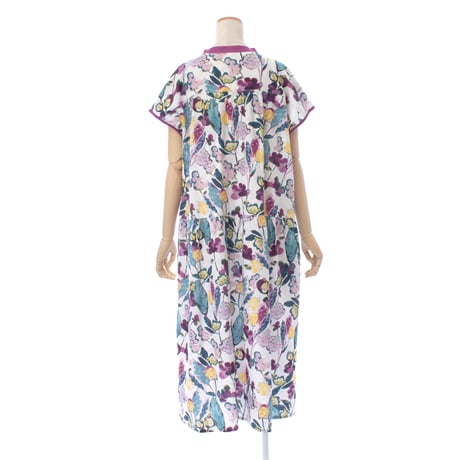 【SALE】【`26春夏新作】フレンチ切り替えワンピース【綿100％・ビタミンカラー大花】56772N-26S