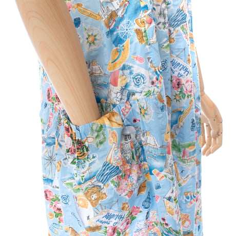 【SALE】シャーリングワンピース【80ローンサッカー・ヨット】53044N-23S