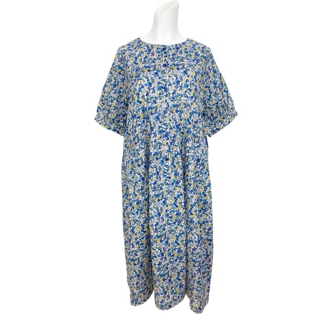【SALE】コットンワンピース【ブルー小花】56748N-24S