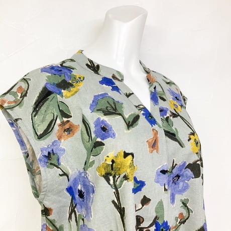 【SALE】【`26春夏新作】綿麻フレンチワンピース【桔梗】53613N-26S