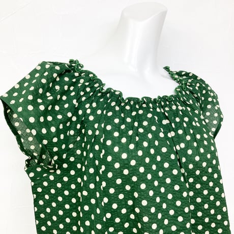 【SALE】【`26春夏新作】シャーリングワンピース【サッカー水玉】53600N-26S