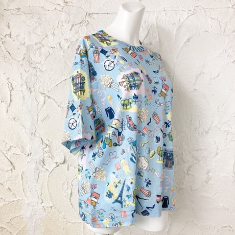 【SALE】5分袖Tシャツ【50強撚フライス・ワールドカフェ】6291-23S