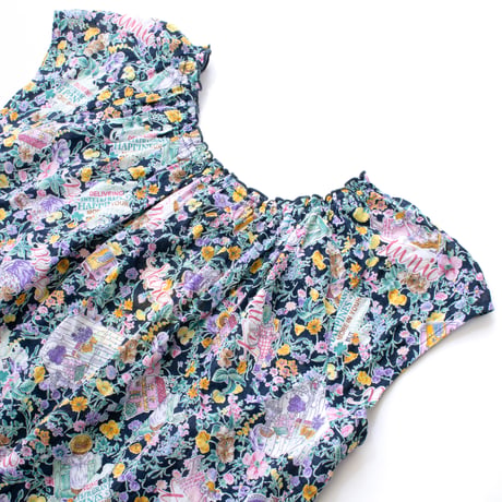 【SALE】シャーリングワンピース【80ローンサッカー・小花】53054N-24S