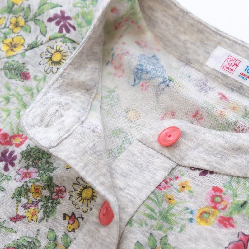 25秋冬新作】クルーネックパジャマ【60接結・リーフ柄】26426P-25A