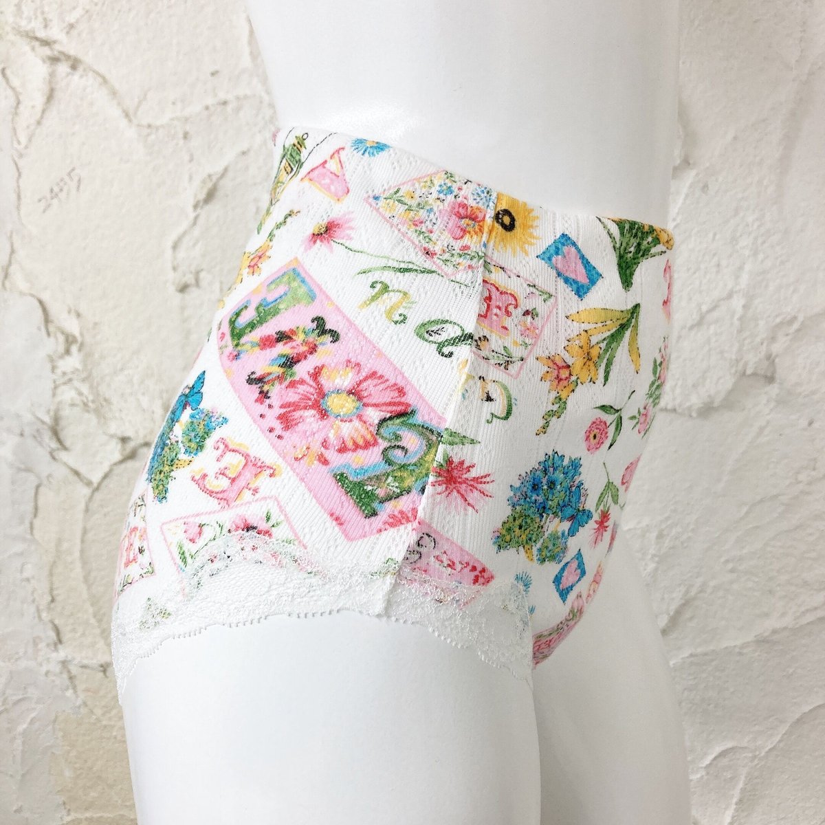 SALE】ふわっとショーツ【針抜き・小花パッチワーク】2127-23S