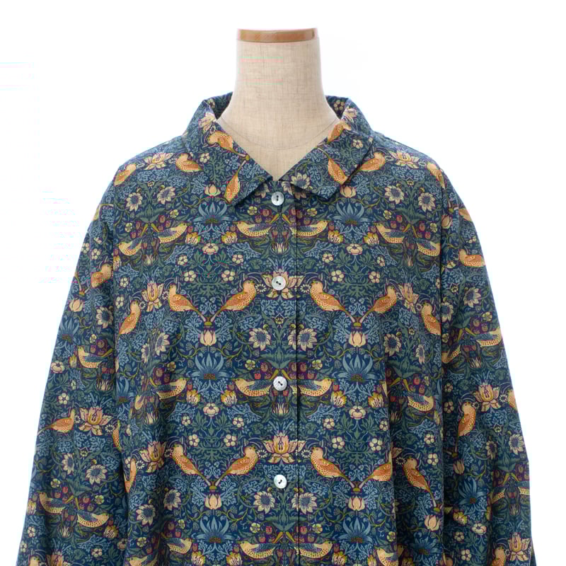 SALE】【`24秋冬新作】衿付き半開ワンピース【綿100％・モリス/いちご